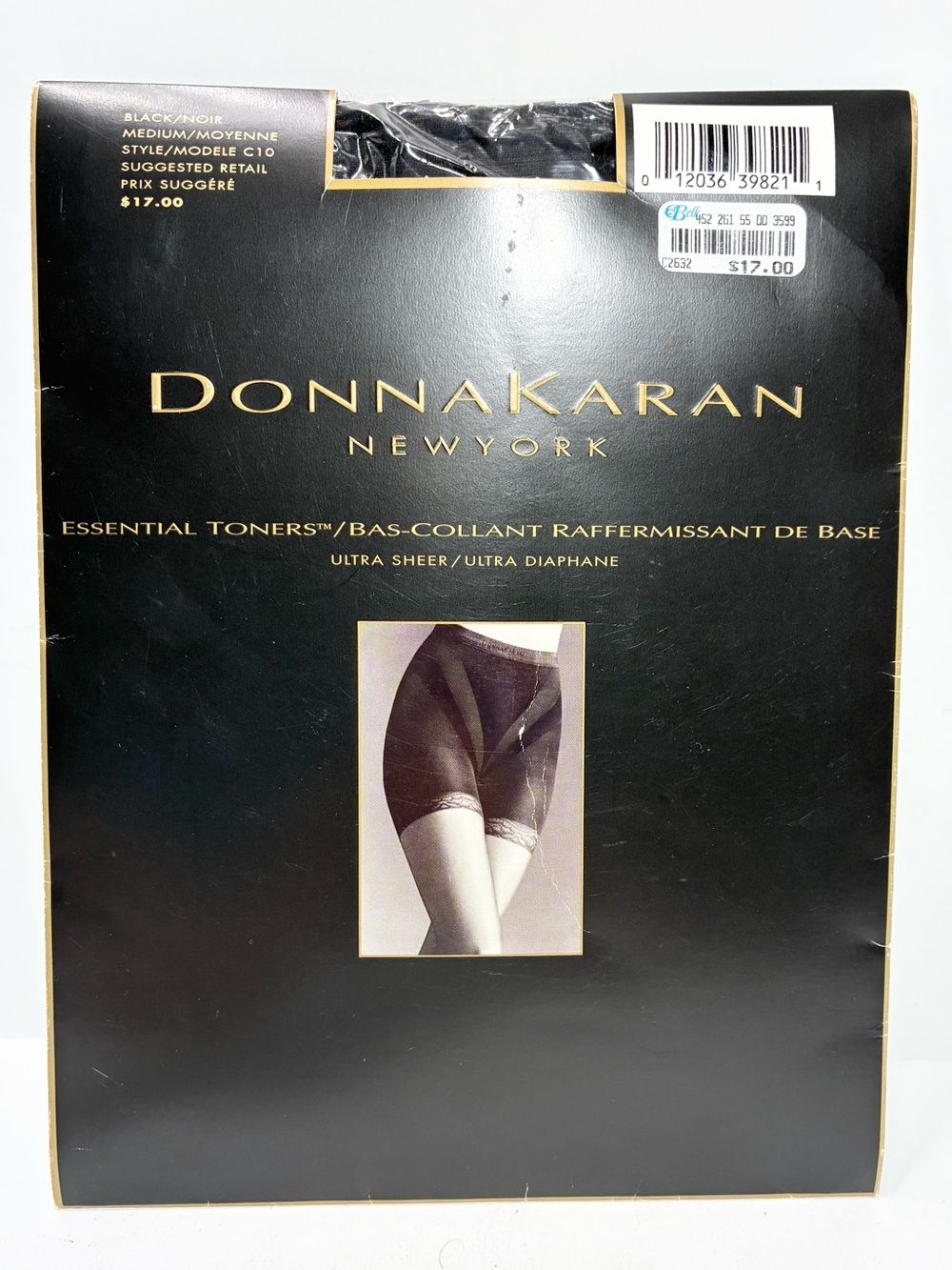1997 Donna Karan USA MADE Essential Toners Ultra Sheer Pantyhose Black M Vintage